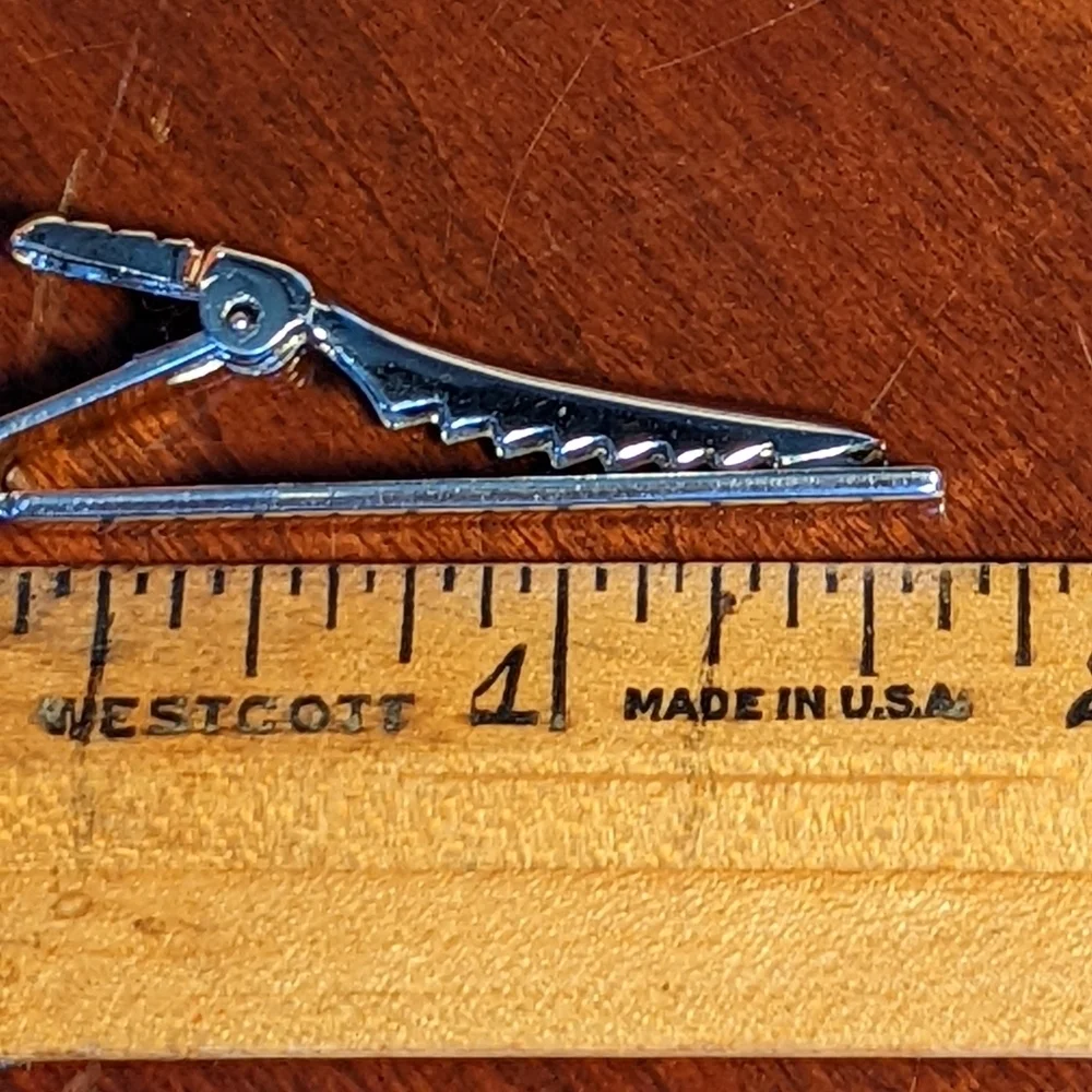 Signed Anson Men's Tie clip Silvertone vintage